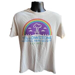 Yellowstone National Park Retro Rainbow Geyser Graphic Tee Off-White Large